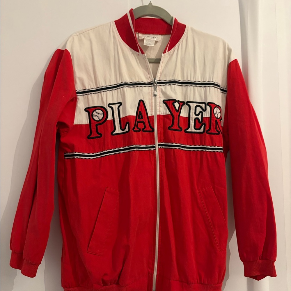 Vintage Red and White 'Player' Jacket